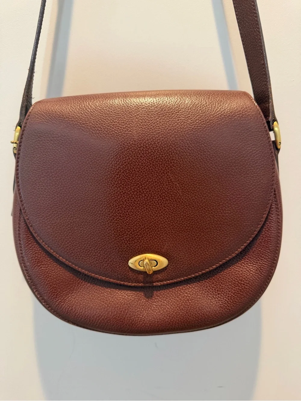 Vintage Coach Classic Brown Turnkey Crossbody Bag
